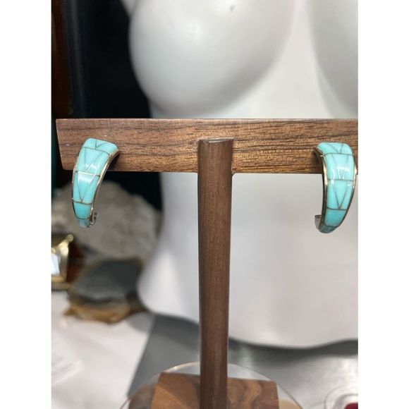 Sterling silver vintage turquoise earrings